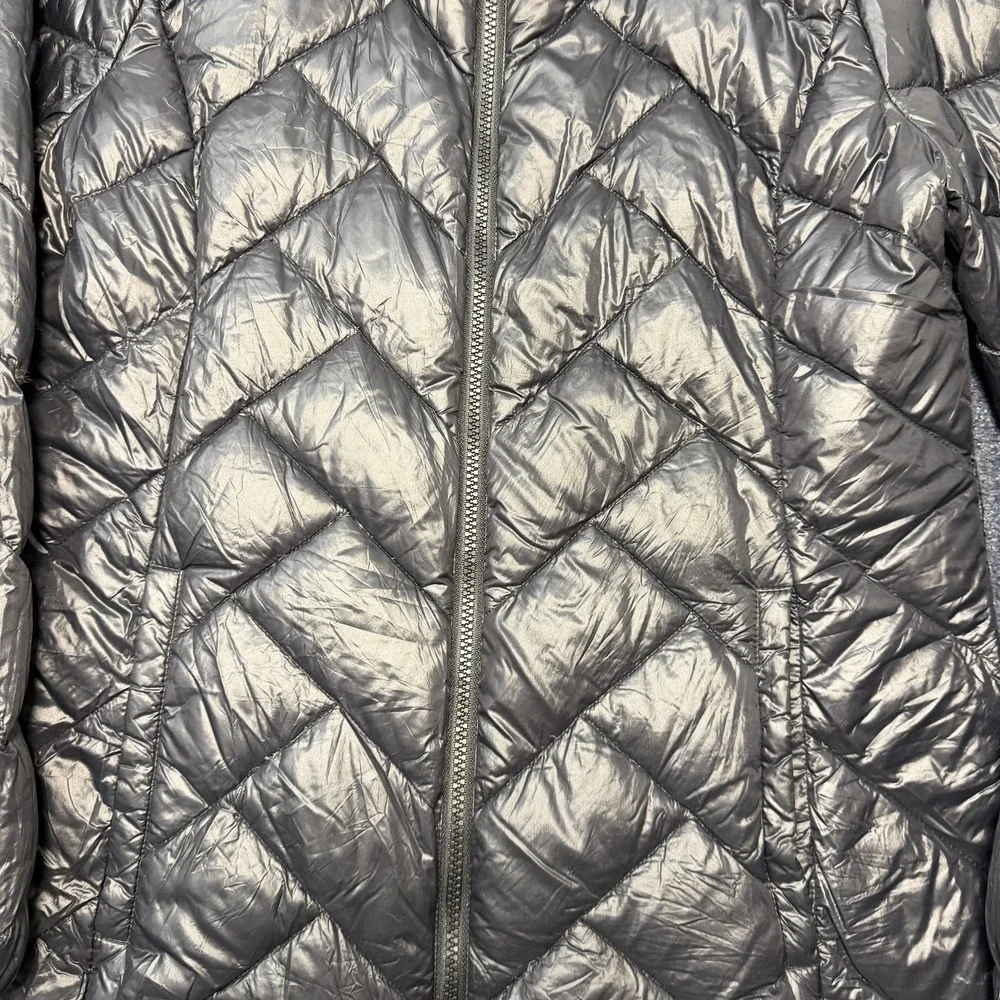 London Fog Jacket Womens Medium Black Lightweight Packable Down Puffer Quilted